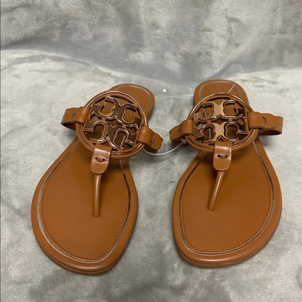 Tory Burch Metal Miller Soft Leather Sandals Size 8.5 - Picture 3 of 7